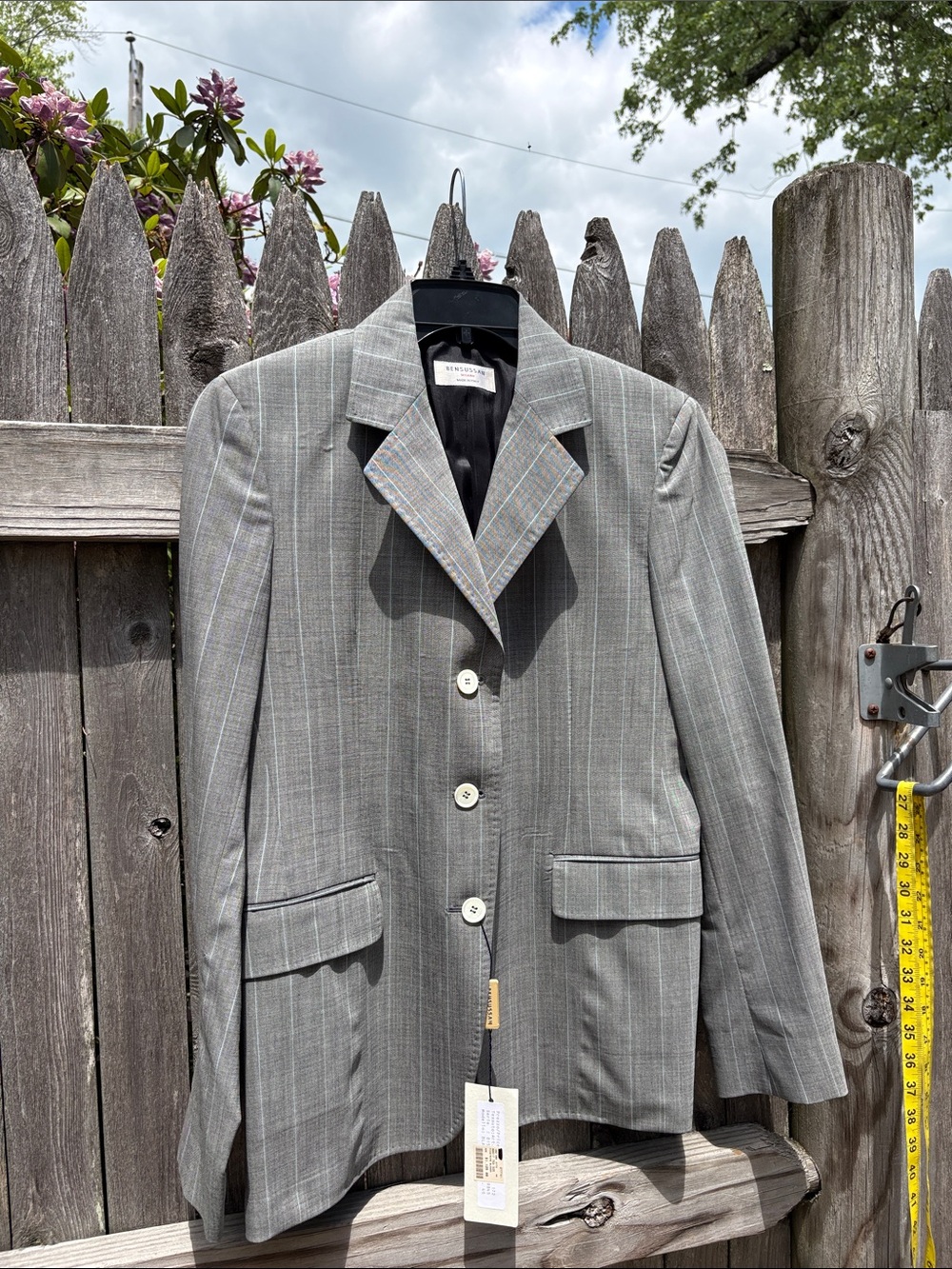 Bensussan Milano size 46 grey wool blazer. NWT!!